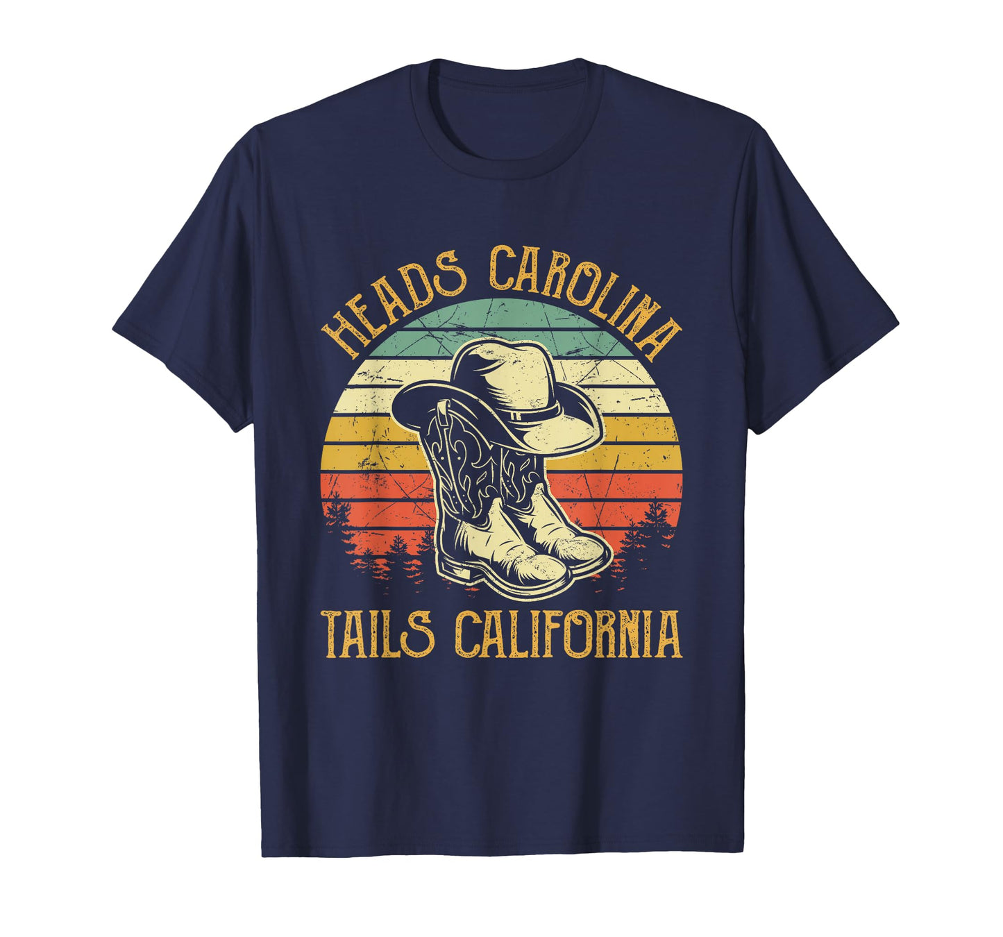 Heads Carolina Tail California Western Cowgirl Country Music T-Shirt