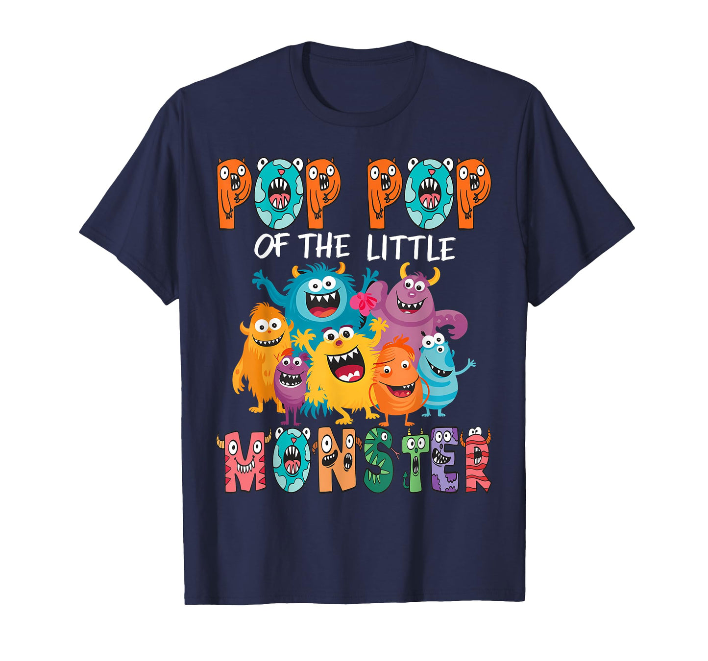 Pop Pop Of The Little Monster Kids 1St Birthday Party T-Shirt