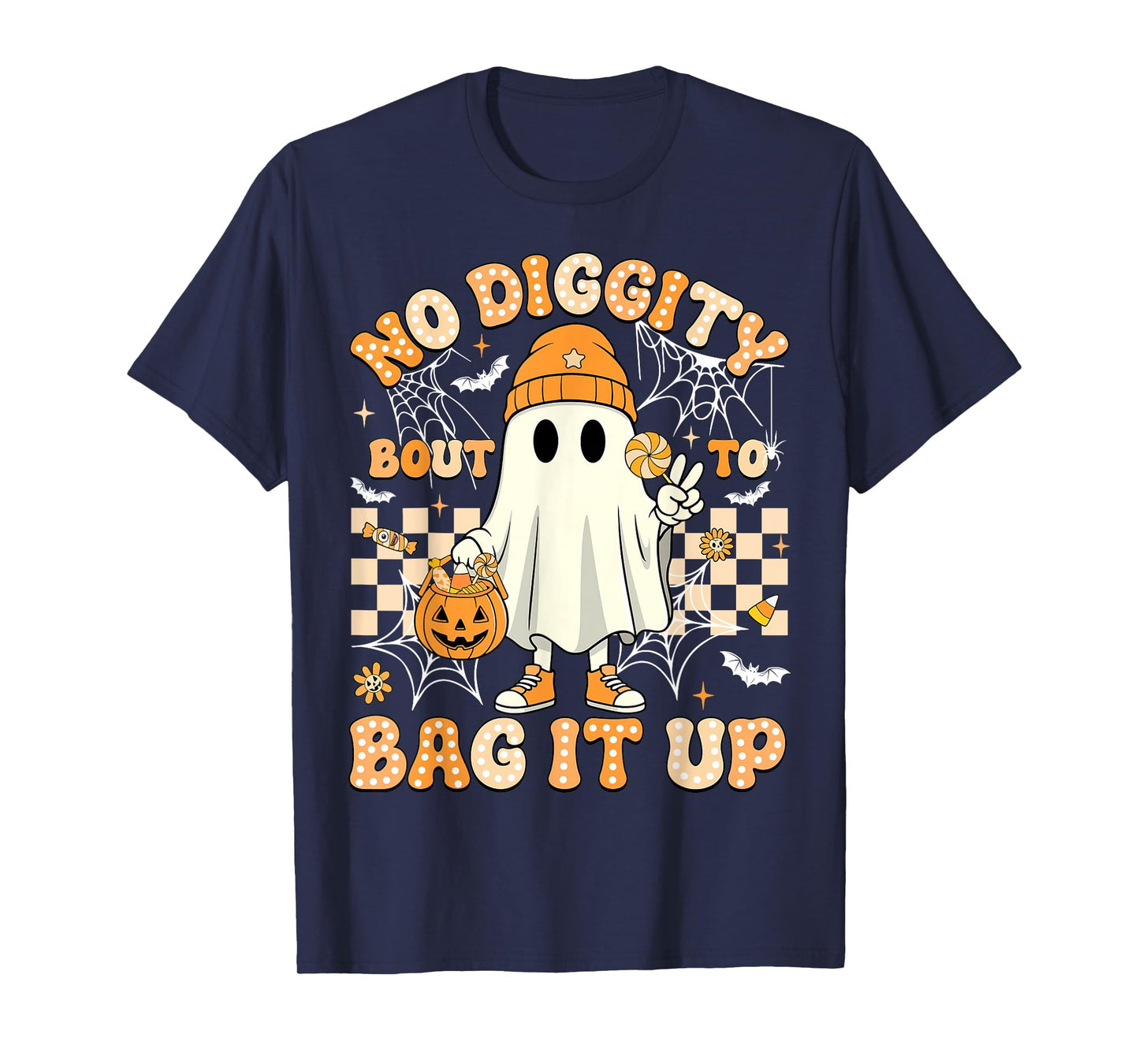 Halloween Ghost No Diggity Bout To Bag It Up Toddler Kids T-Shirt