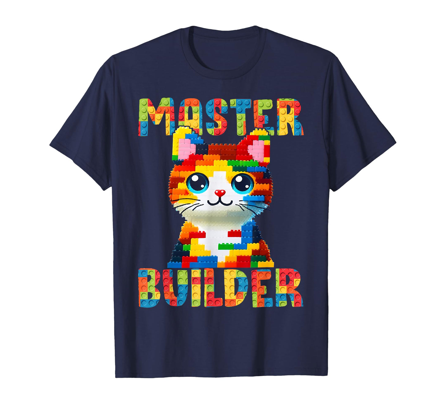 Master Builder Block Building Toy Kids Girls Cat Lover T-Shirt