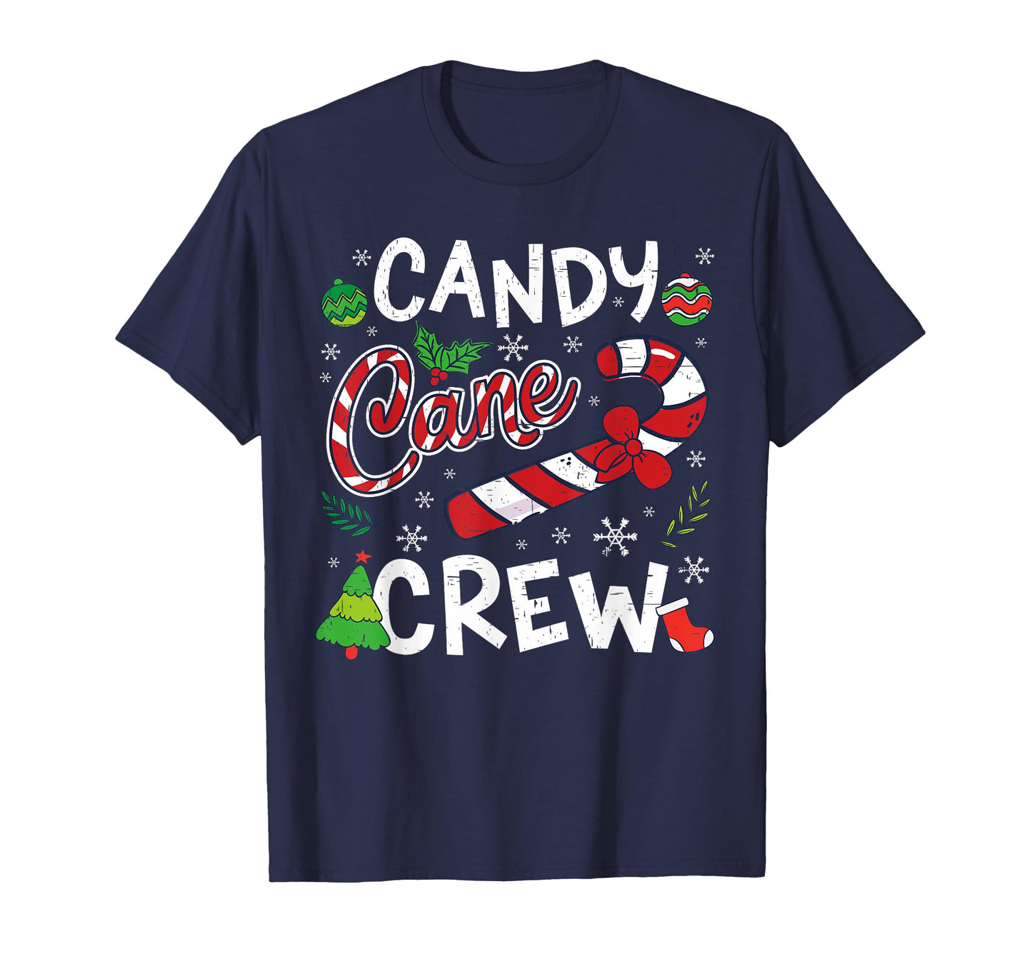 Candy Cane Crew Santa Xmas Kids Toddler Youth Women Men T-Shirt