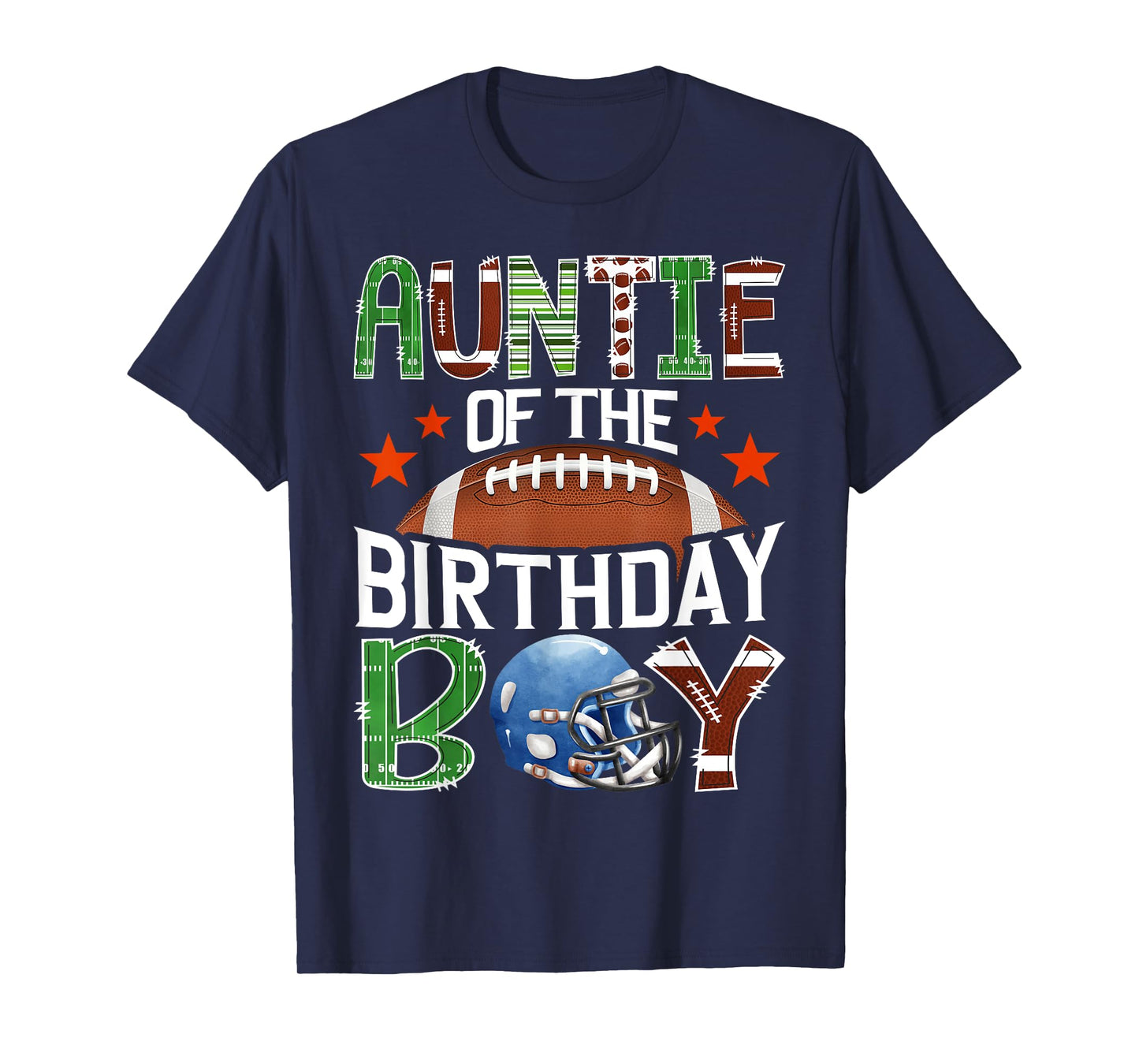Auntie Of The Birthday Boy Football 1St Year Down Birthday T-Shirt