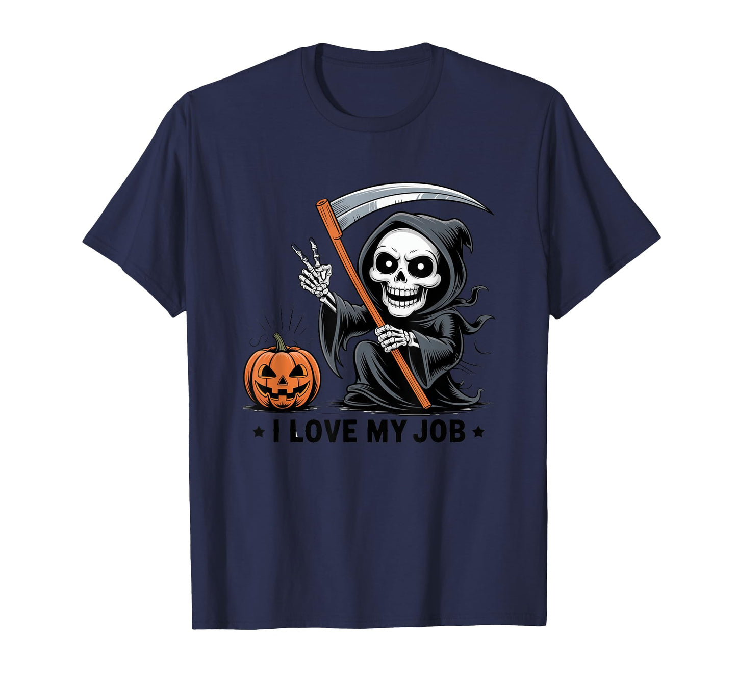 Grim Reaper I Love My Job Halloween Fun T-Shirt