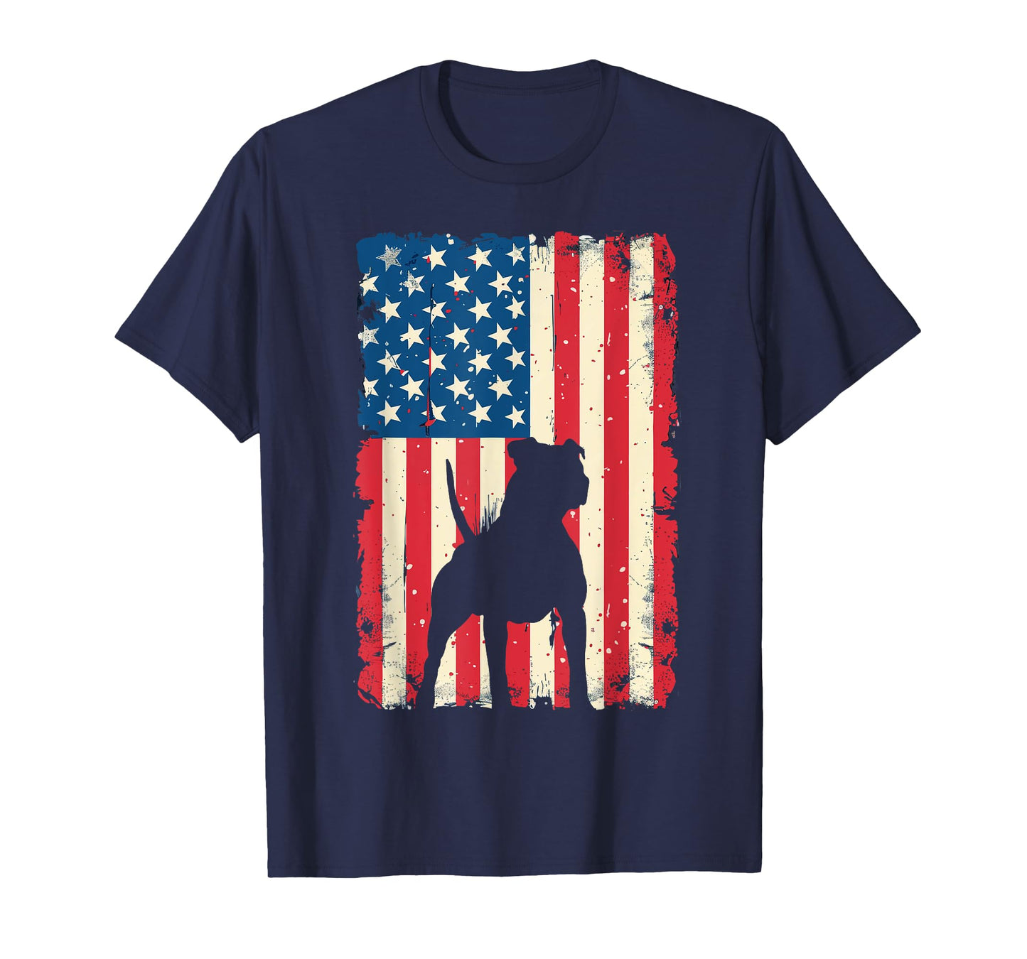 Patriotic Pitbull Dog Lover 4th of July USA American Flag T-Shirt for Men Women Kids