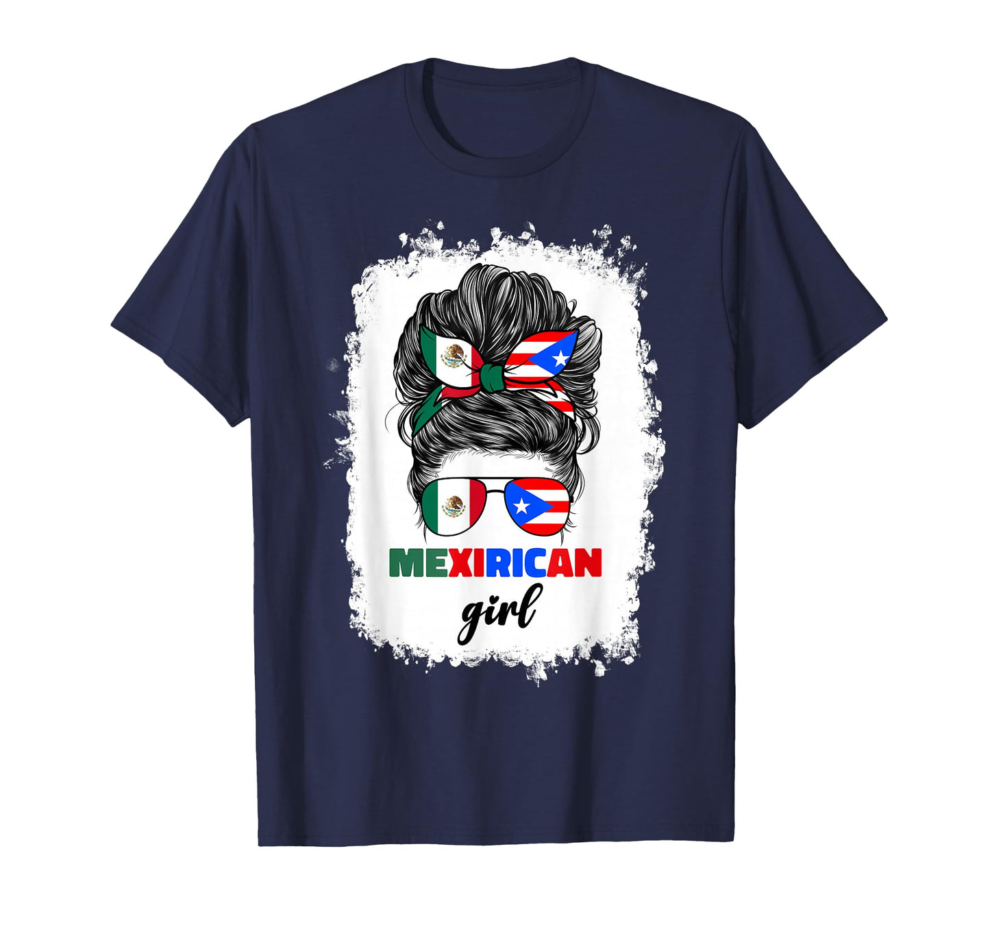 Mexirican Girl Mix Half Mexican And Puerto Rican Rico Flag T-Shirt
