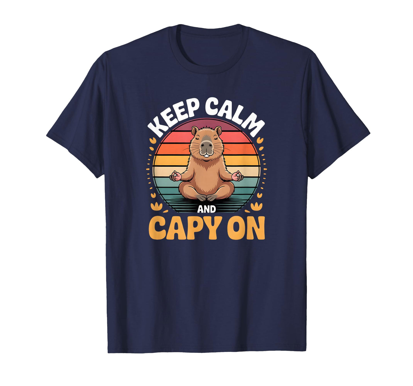 Vintage Capybara Clothing - Keep Calm and Capy On T-Shirt