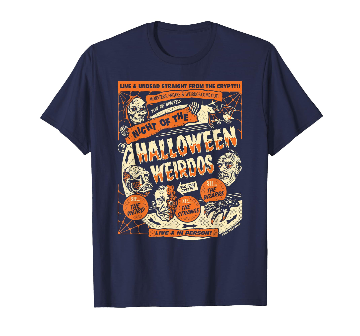 Punk Rock Retro Night Of The Halloween Weirdos Spooky Season T-Shirt