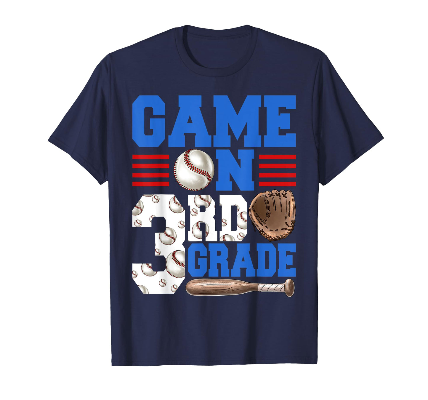 Game On 3rd Grade Boy Baseball Back to School T-Shirt