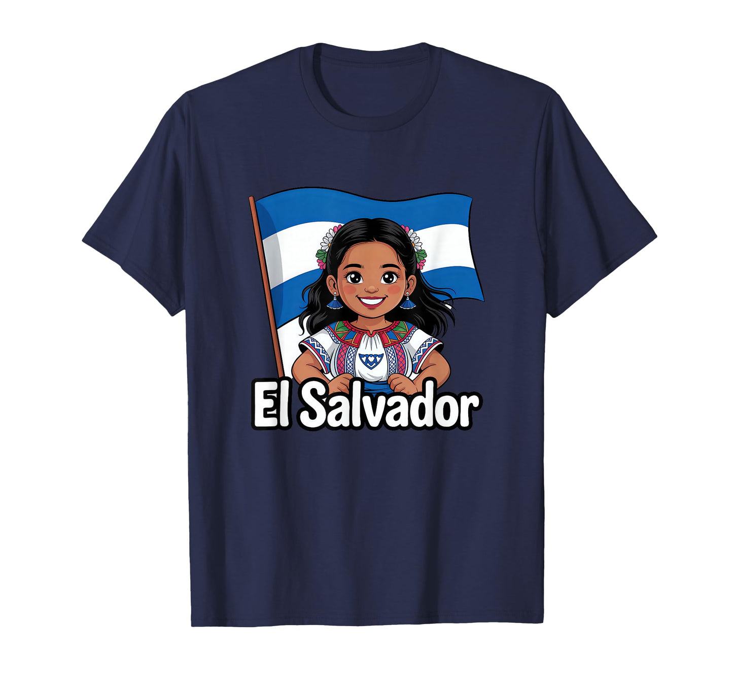 El Salvador Flag Proud Salvadoran Girl Salvadoreña T-Shirt