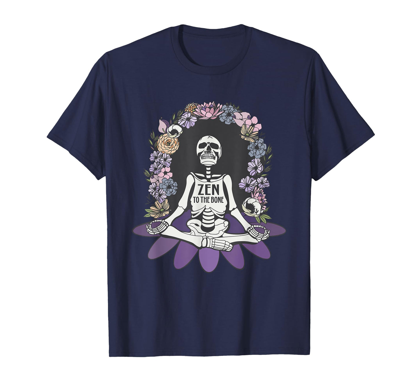Zen to the Bone Yoga Halloween Skeleton Yoga Lover Meditate T-Shirt