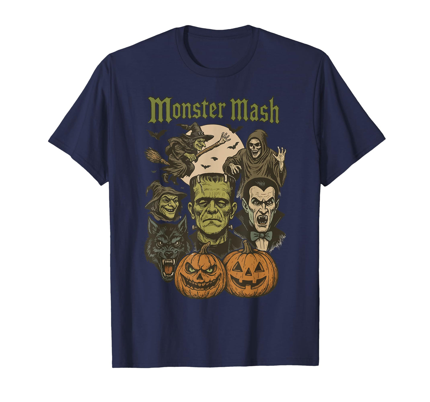Monster Mash Retro Halloween Funny Monster Spooky Womens Men T-Shirt