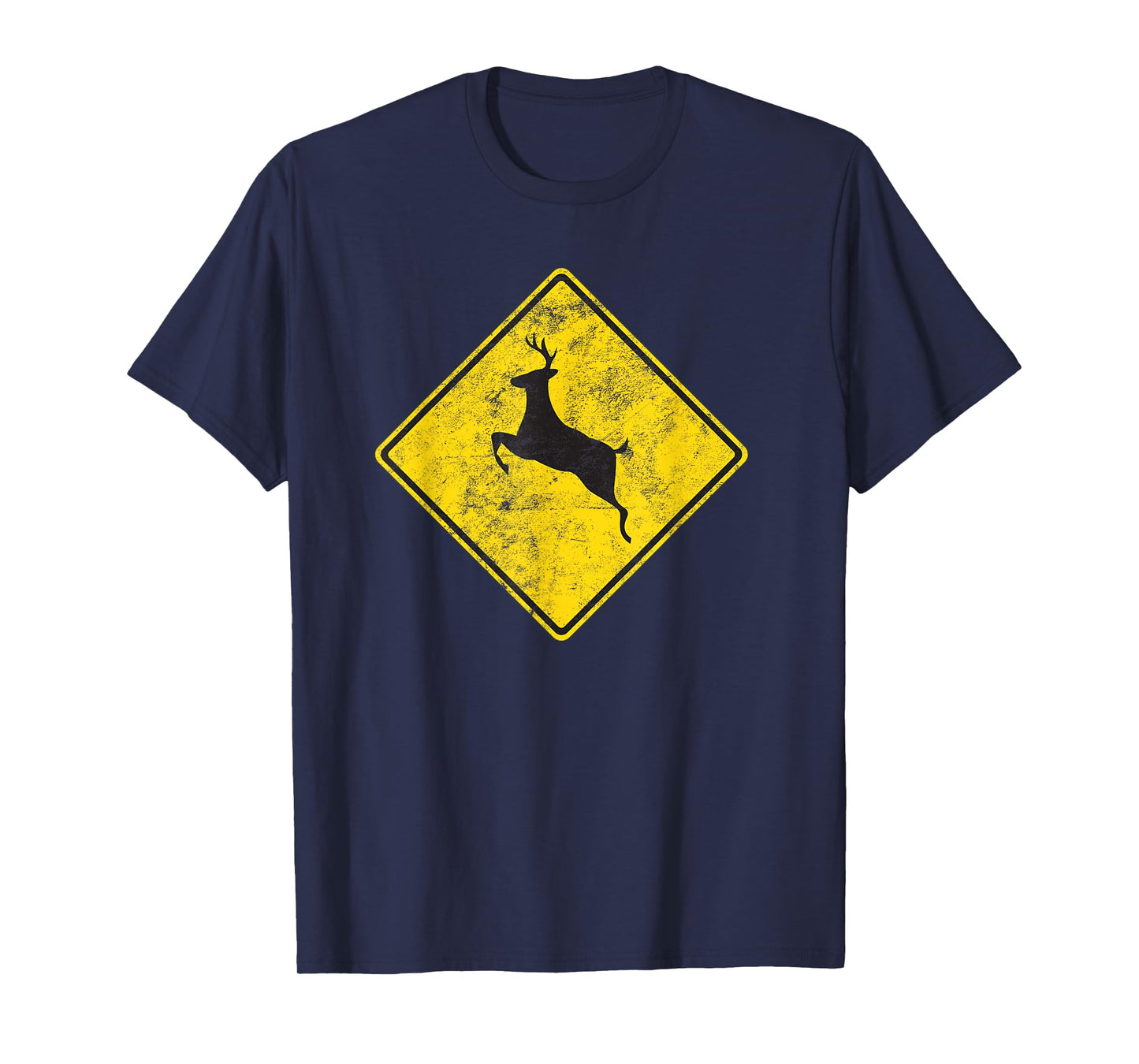 Deer Crossing Road TShirt Vintage Distressed Look T-Shirt