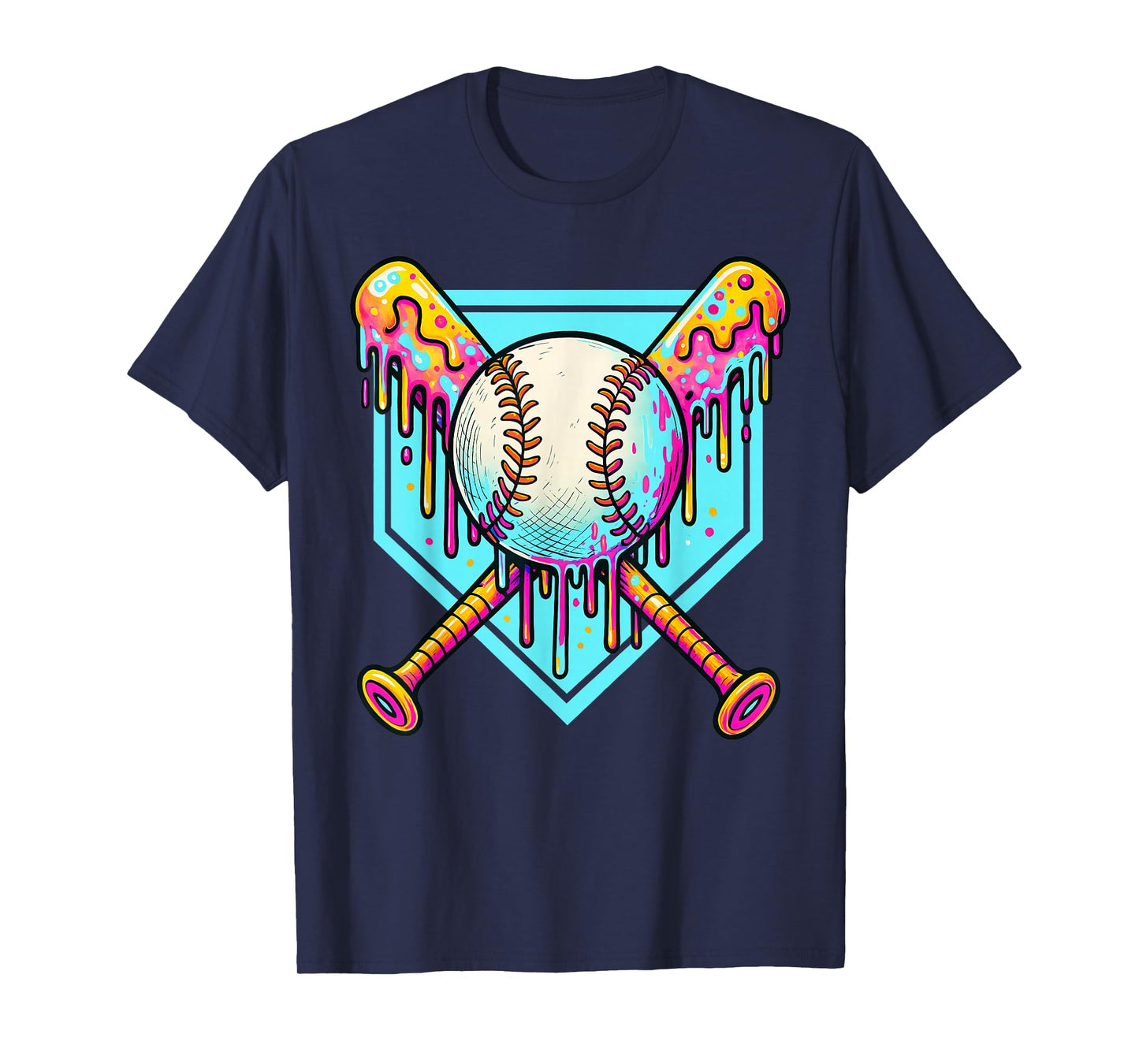 Baseball Drip For Boys Ice Cream Drip Youth Boys Baseball T-Shirt