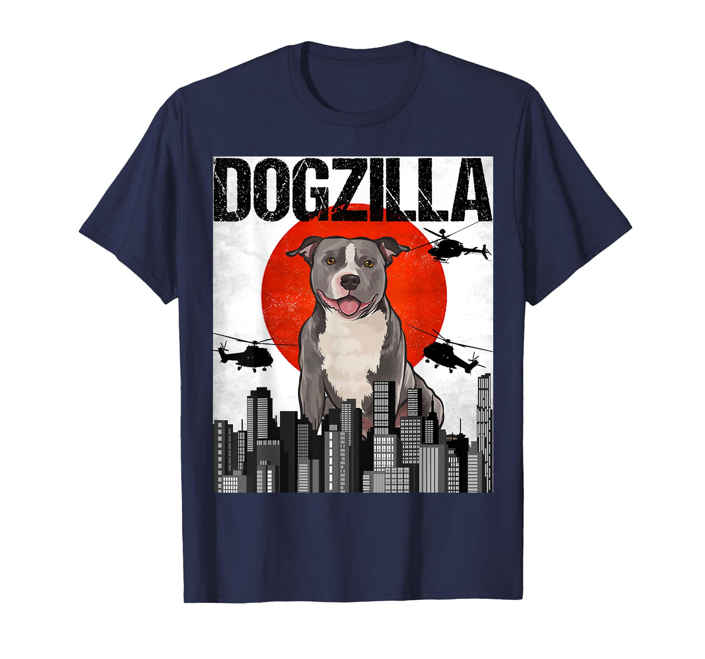 Funny Vintage Japanese Dogzilla Staffordshire Bull Terrier T-Shirt