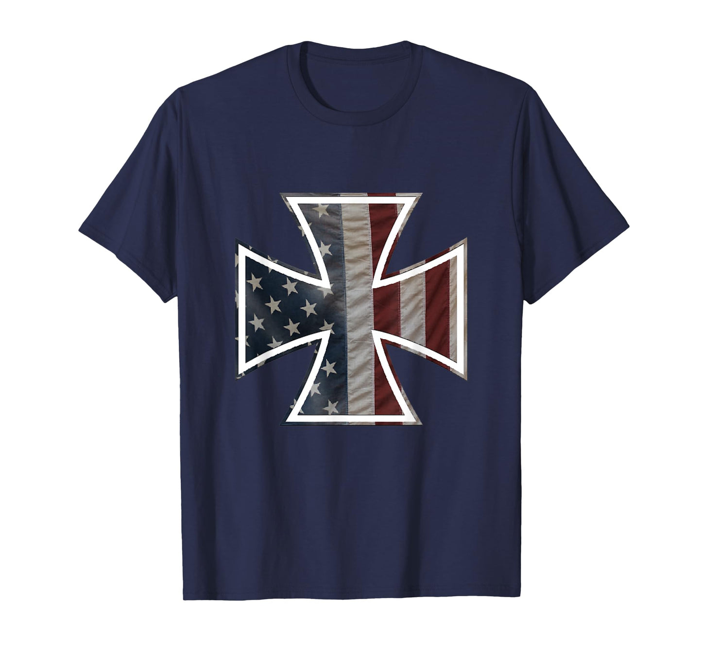 Iron Cross with American Flag T-Shirt