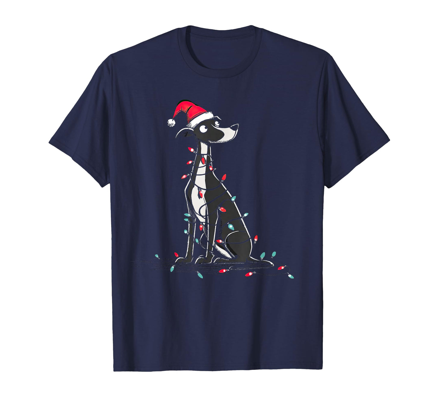 Funny Whippet Christmas Graphics Dog Lights Lover T-Shirt