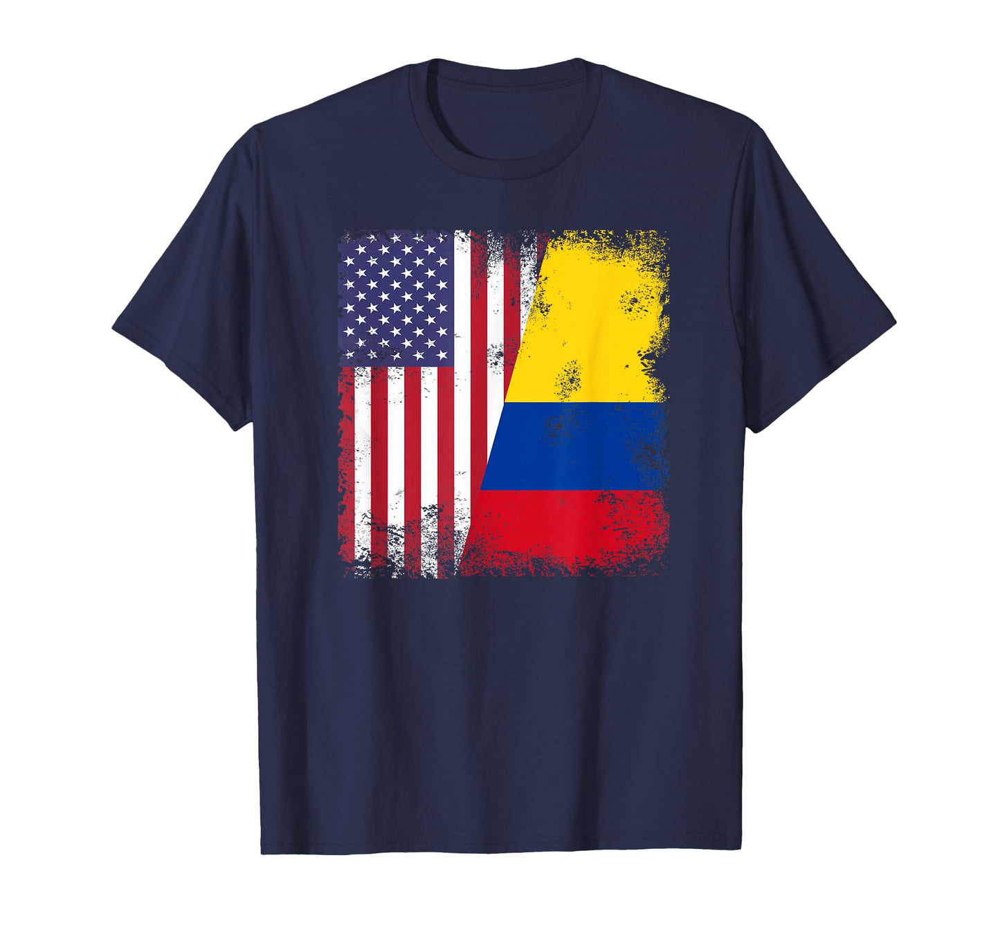 Half Colombian Flag | Vintage Colomobia USA Gift T-Shirt