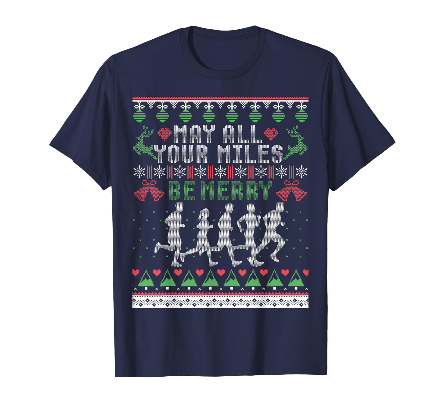 Funny Running Ugly Christmas Sweaters Shirt Runner T-Shirt