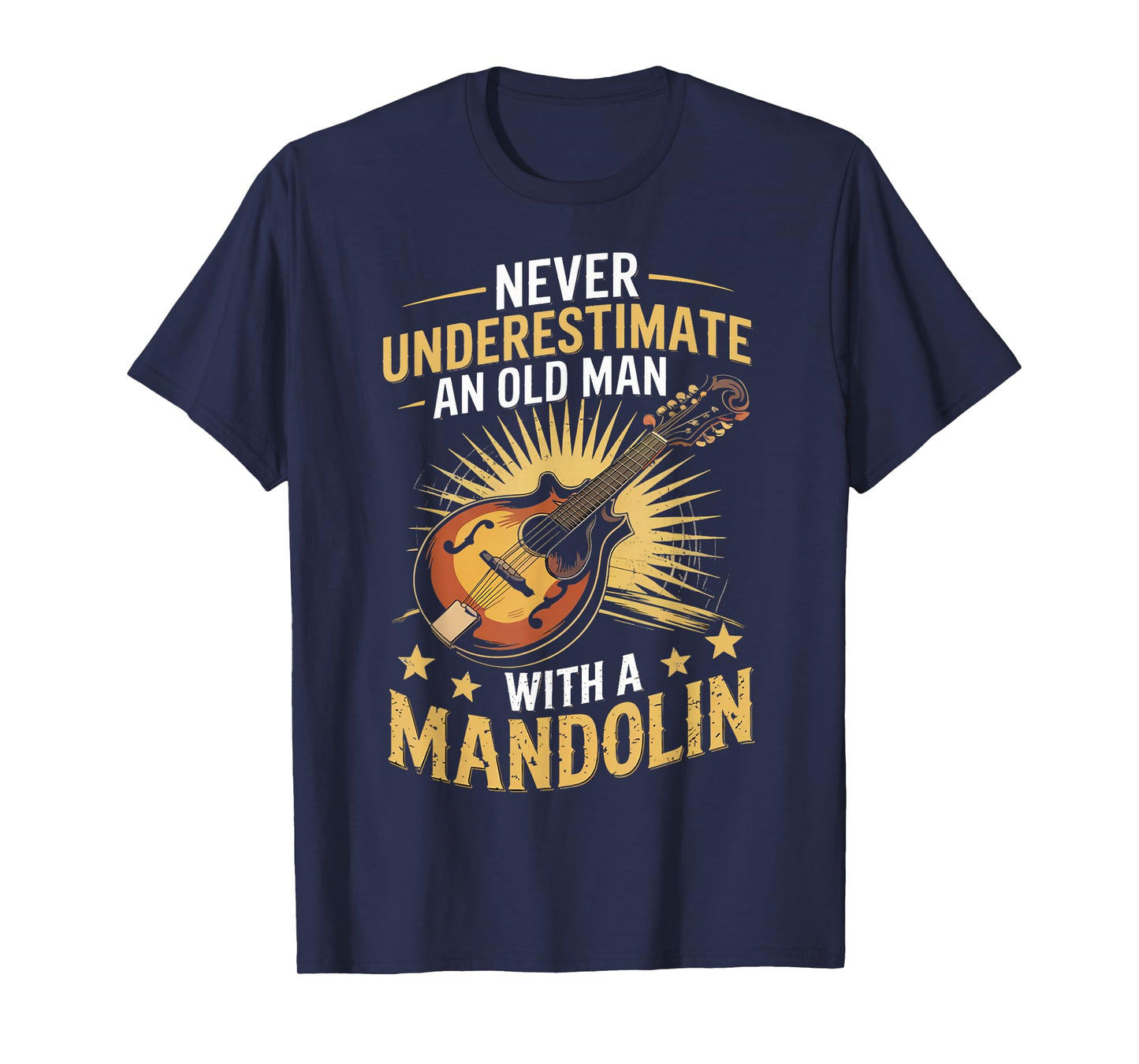 Old Man With A Mandolinist Bluegrass Guitar Mandolin T-Shirt