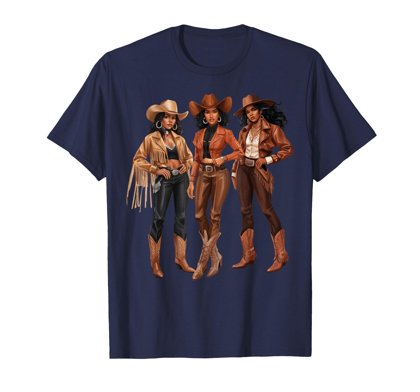 Black African American Cowgirl Western Country Texas Rodeo T-Shirt