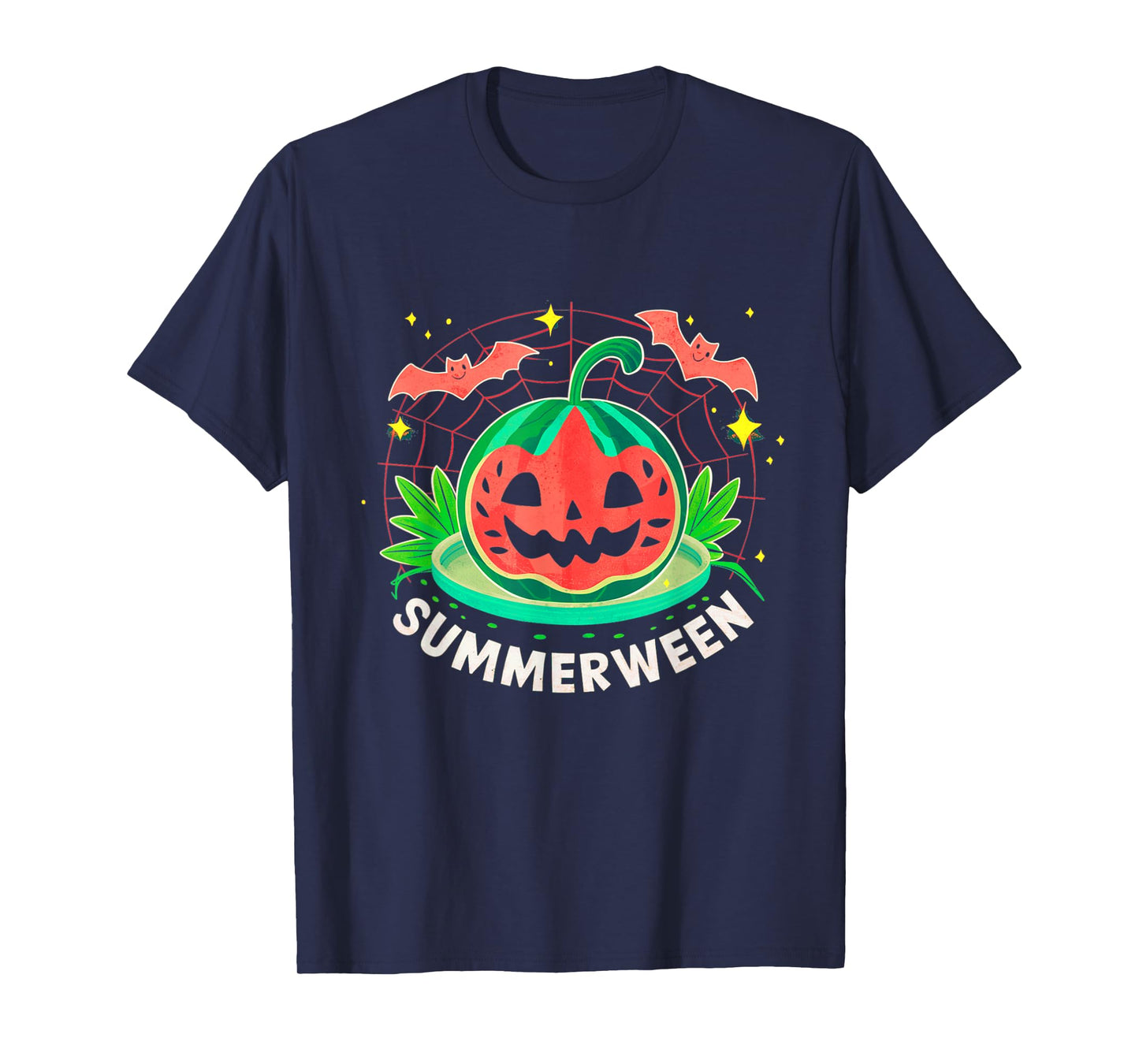 Summerween Summer Halloween Watermelon Pumpkin Vacation T-Shirt