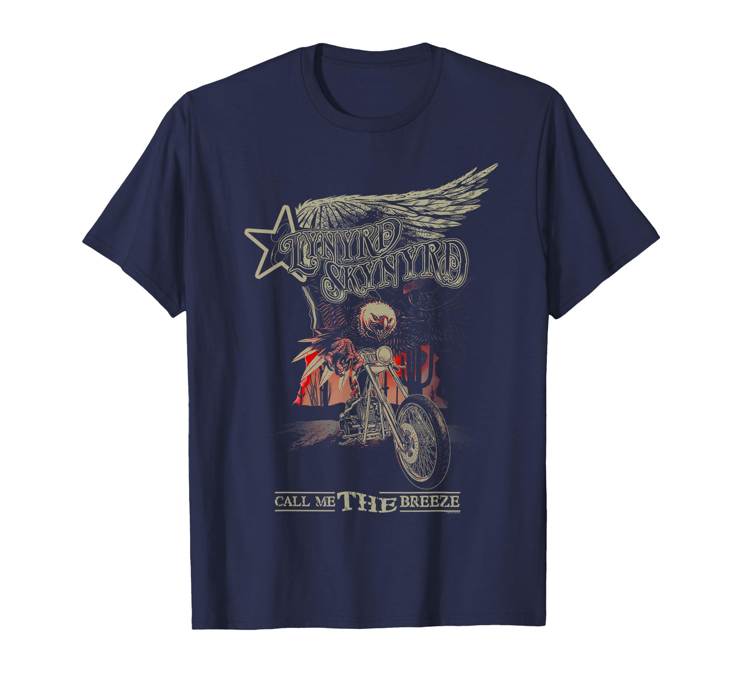 Lynyrd Skynyrd Call Me Breeze Biker Eagle Classic Rock Retro T-Shirt