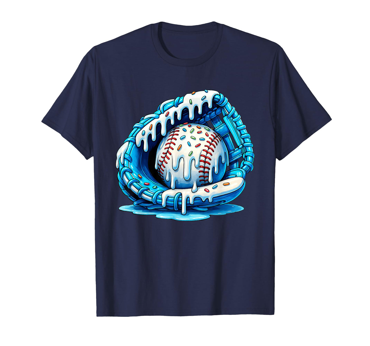 Baseball Drip For Boys Ice Cream Drip Youth Boys Baseball T-Shirt