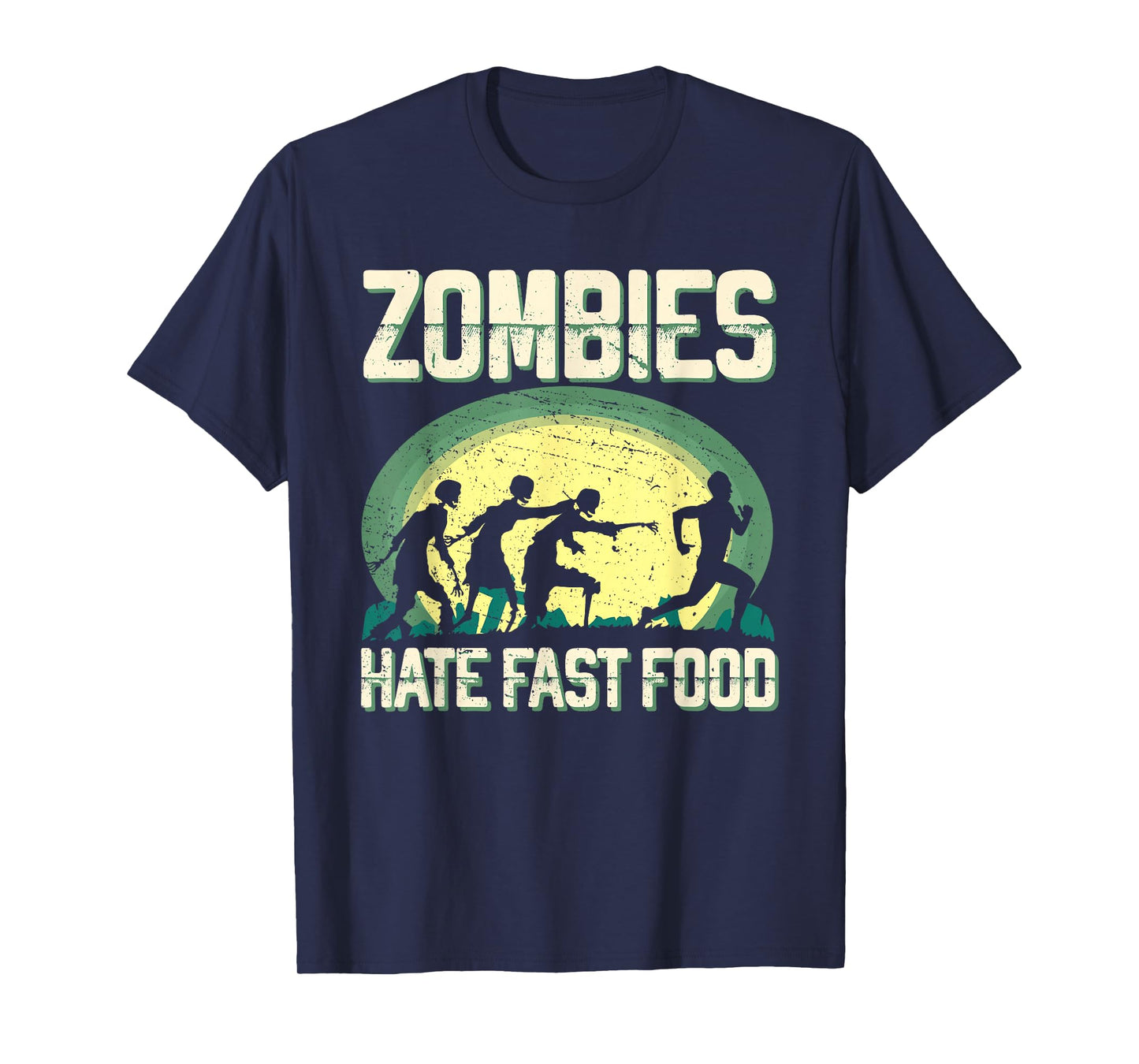 Zombie Hate Fast Food Runner Marathon Apparel T-Shirt