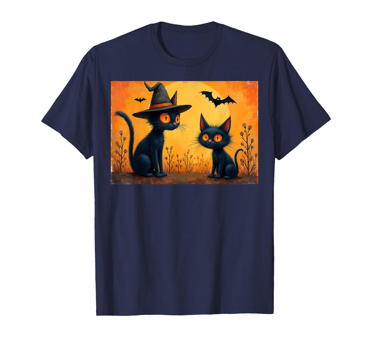 Halloween Black Cat Design for Cat Lovers Graphic T T-Shirt