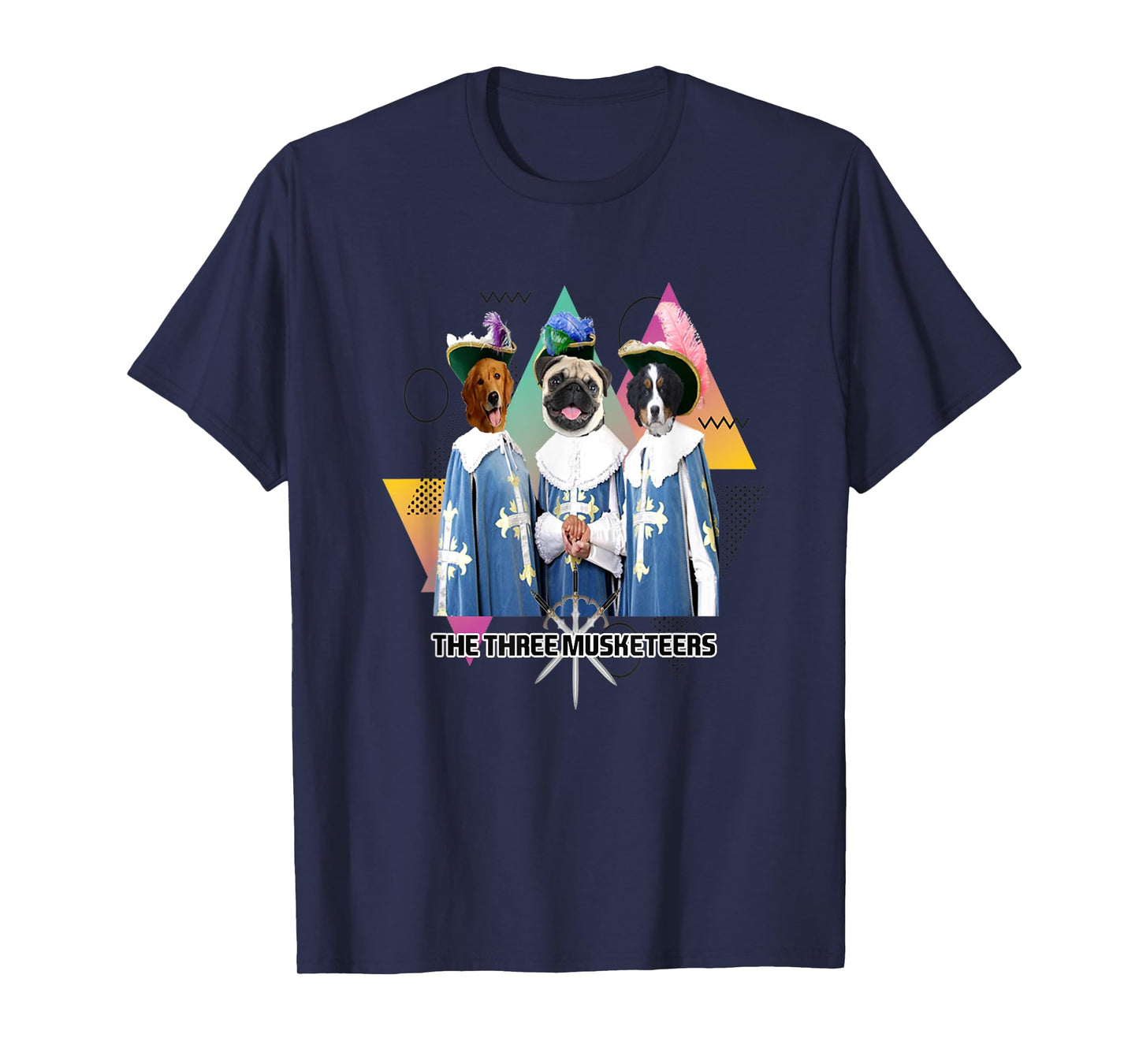 Funny Cute Three Musketeers Dogs T-Shirt T-Shirt