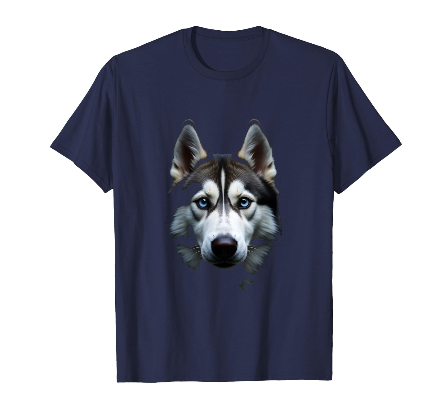 Black Siberian Husky Dog Husky Face T-Shirt