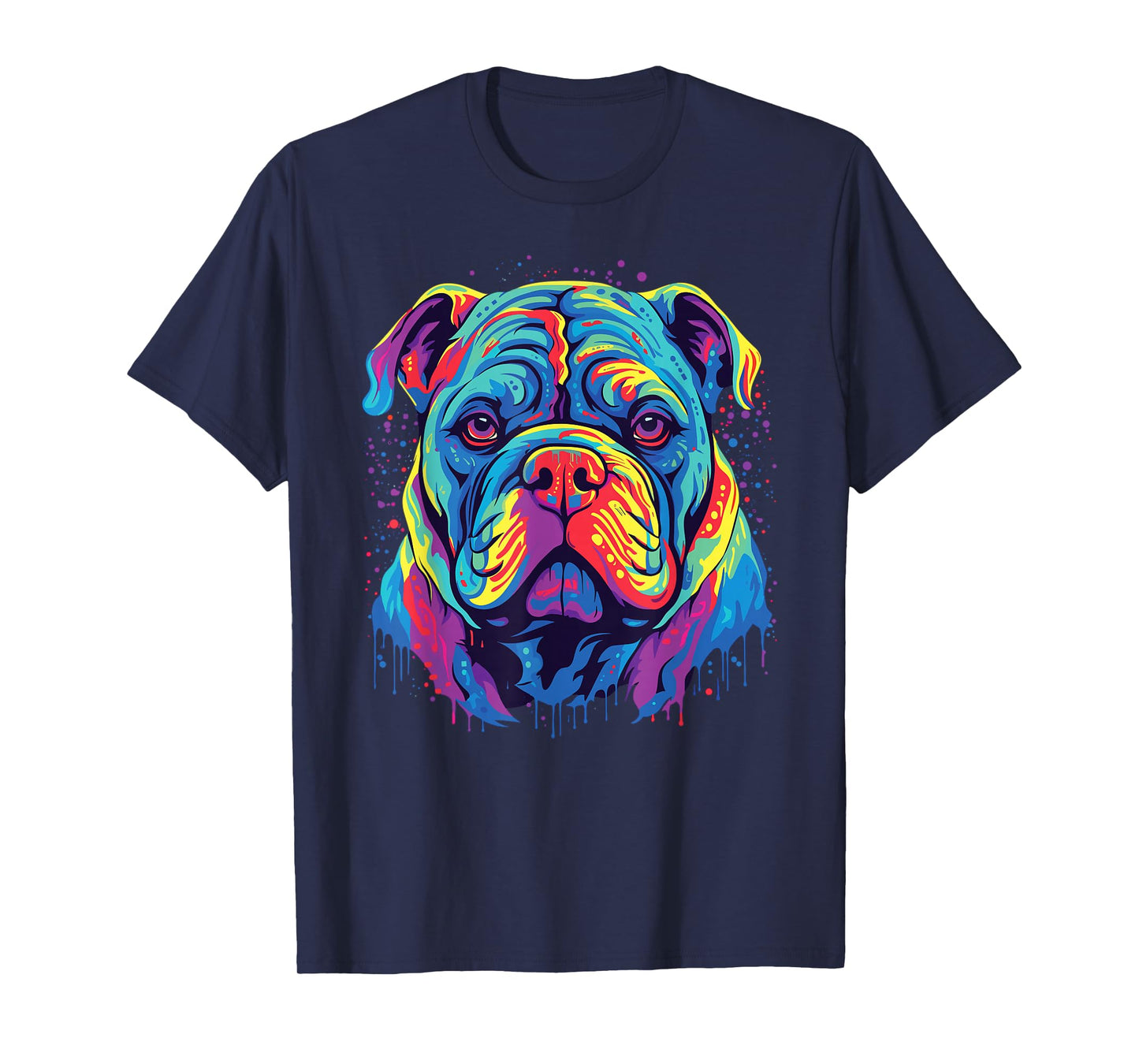 Watercolor Colorful Alapaha Blue Blood Bulldog Dog T-Shirt