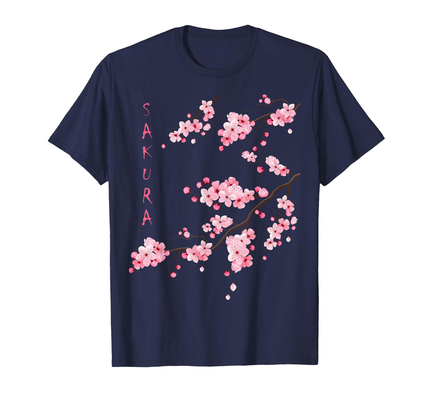 Vintage Sakura Cherry Blossom Japanese Graphical Art T-Shirt