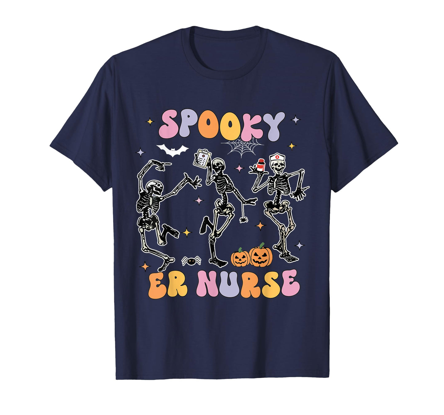 Spooky Nurse Ghost Halloween Cute Groovy Nursing Halloween T-Shirt