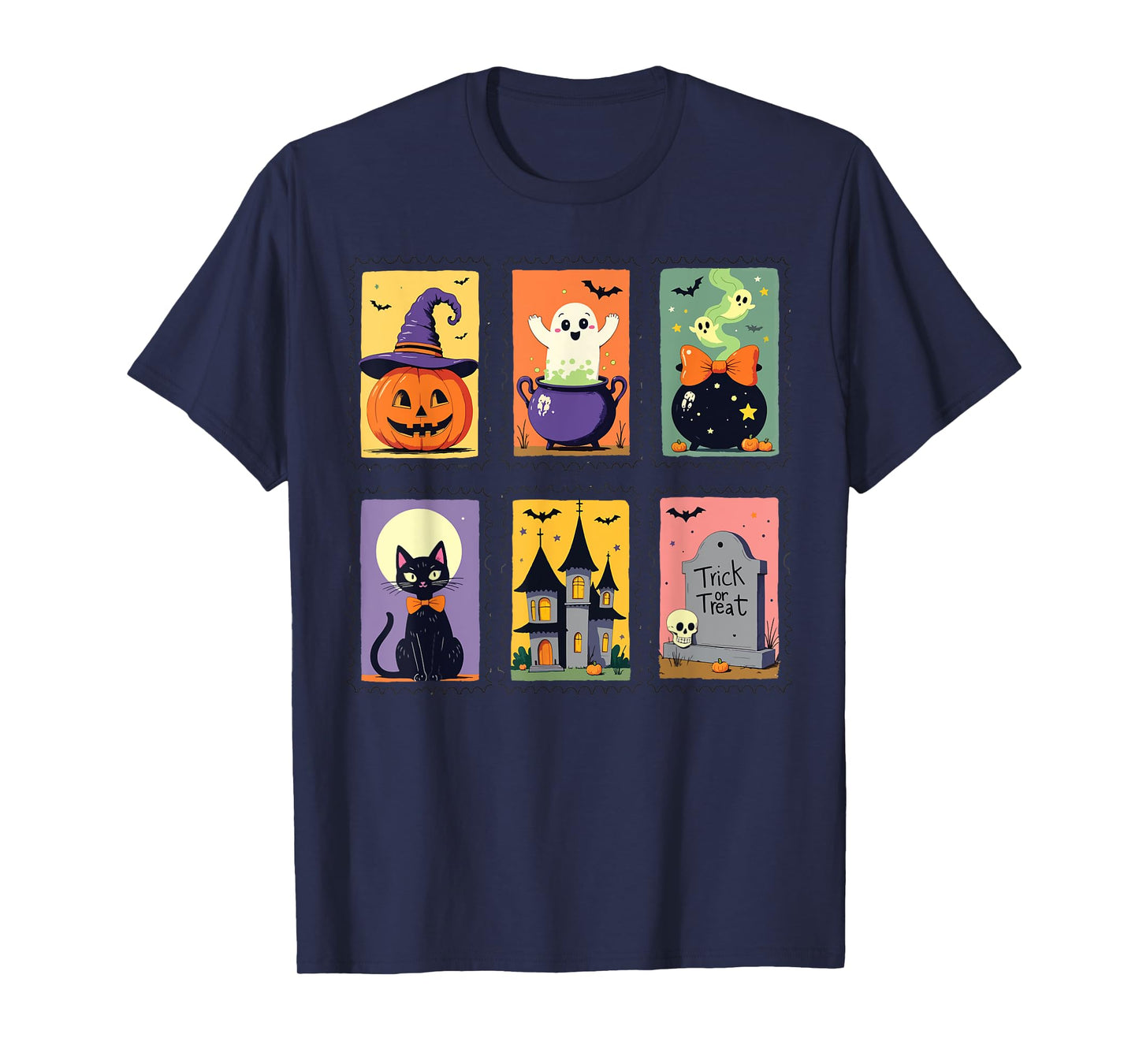 Cute Retro Halloween Cat Ghost Fall & Spooky Season Clipart T-Shirt