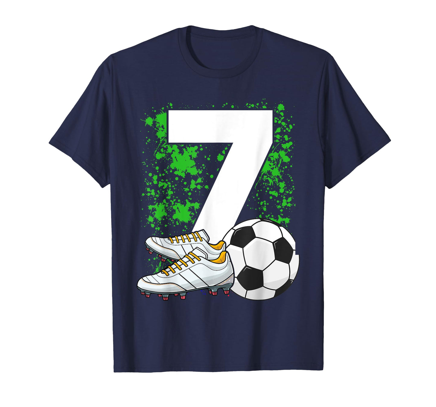 7th Birthday Boys 7 Years Soccer Football Player Birthday T-Shirt