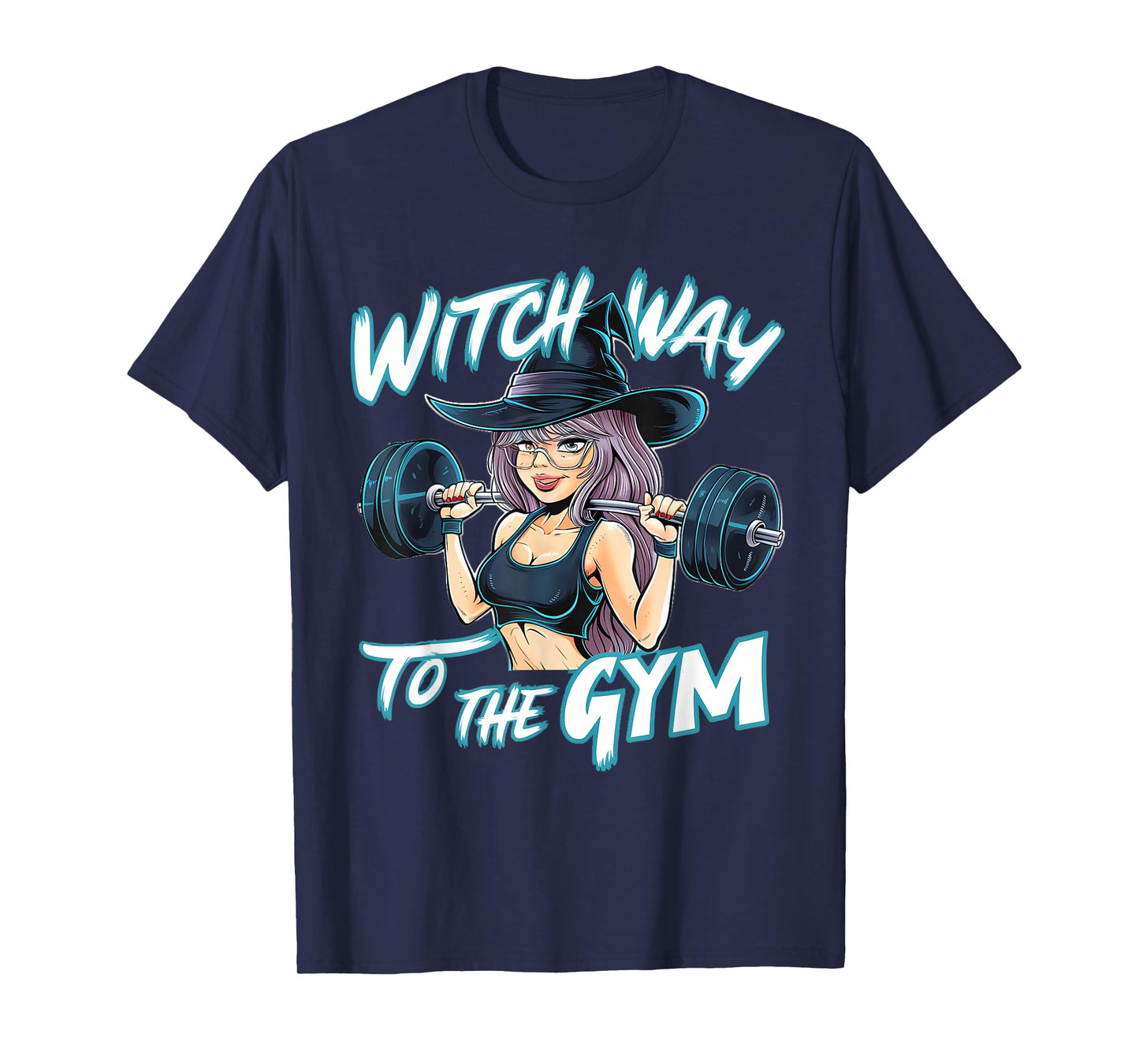 Witch Way to the Gym Halloween Workout Fitness Anime T-Shirt