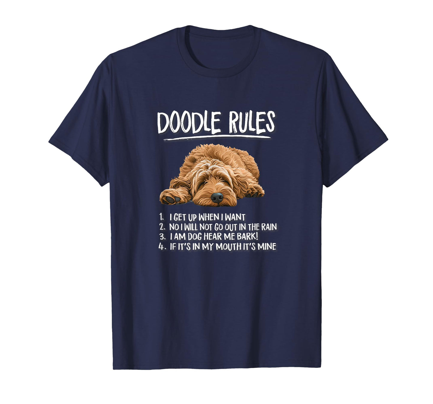 Mens Womens Funny Rules Nap Goldendoodle Doodle Dog Lover T-Shirt