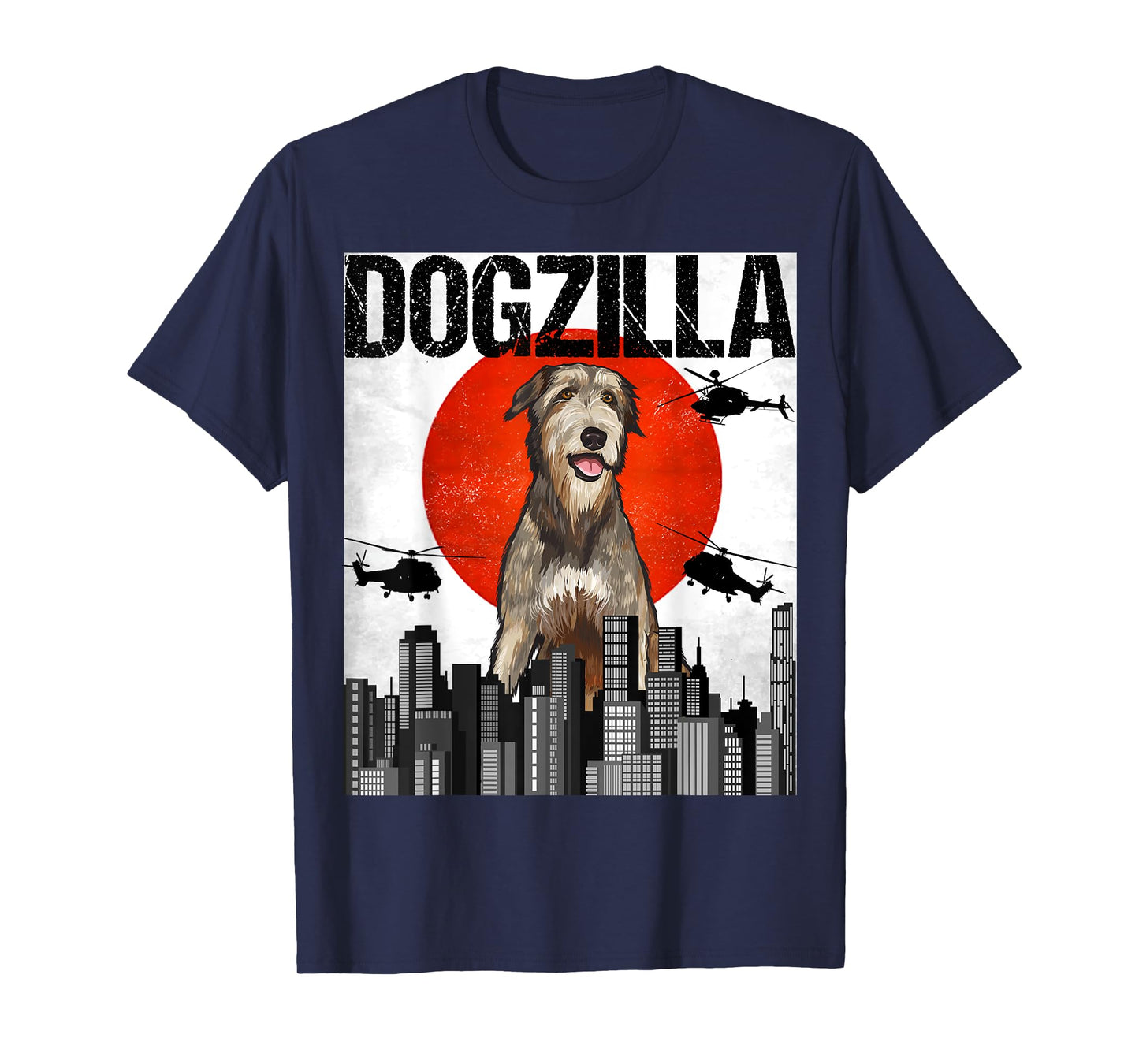 Funny Vintage Japanese Dogzilla Irish Wolfhound T-Shirt