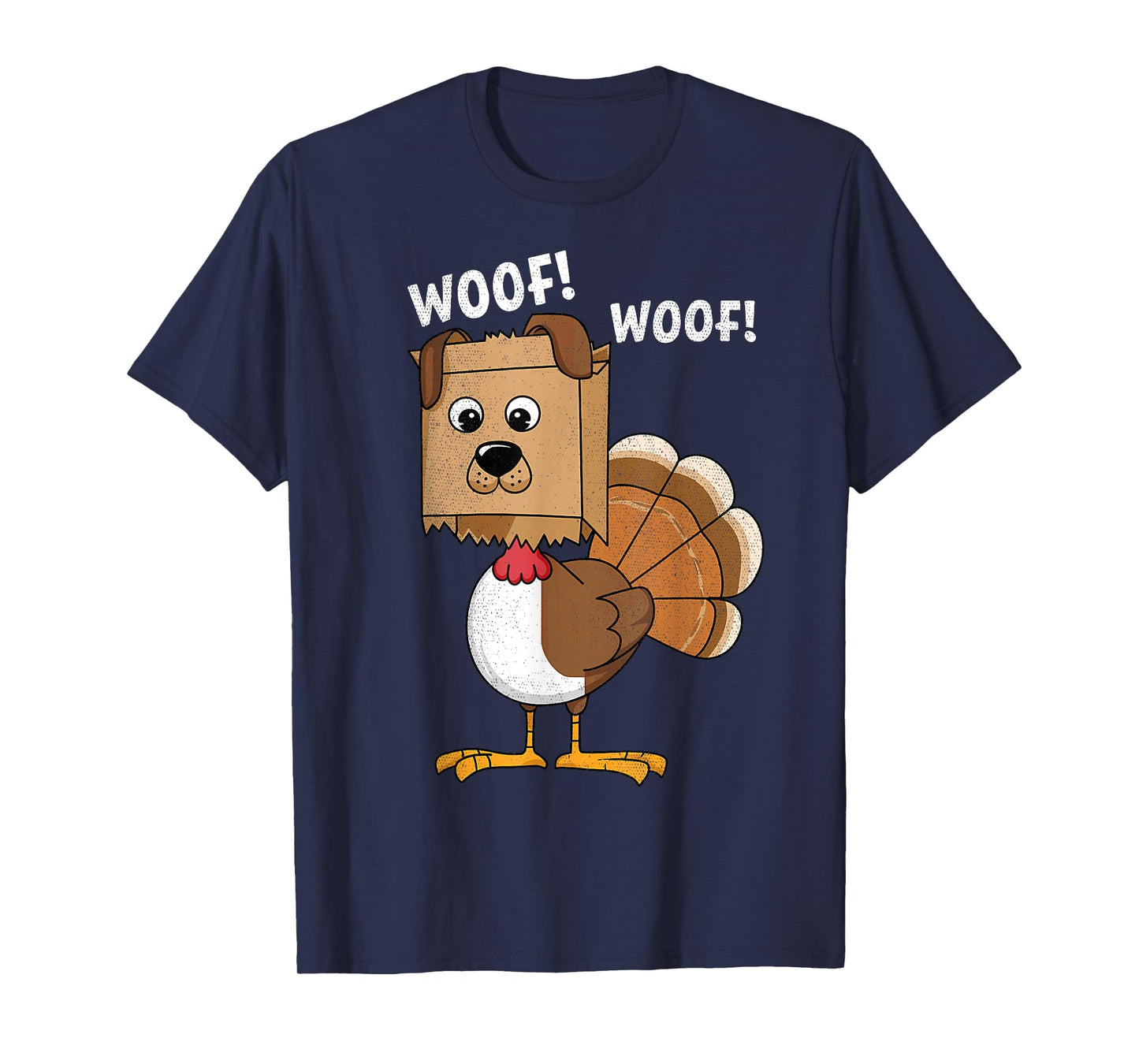 Thanksgiving Dog Funny Fake Dog Woof Thanksgiving Turkey T-Shirt for Men Women Girls Kids