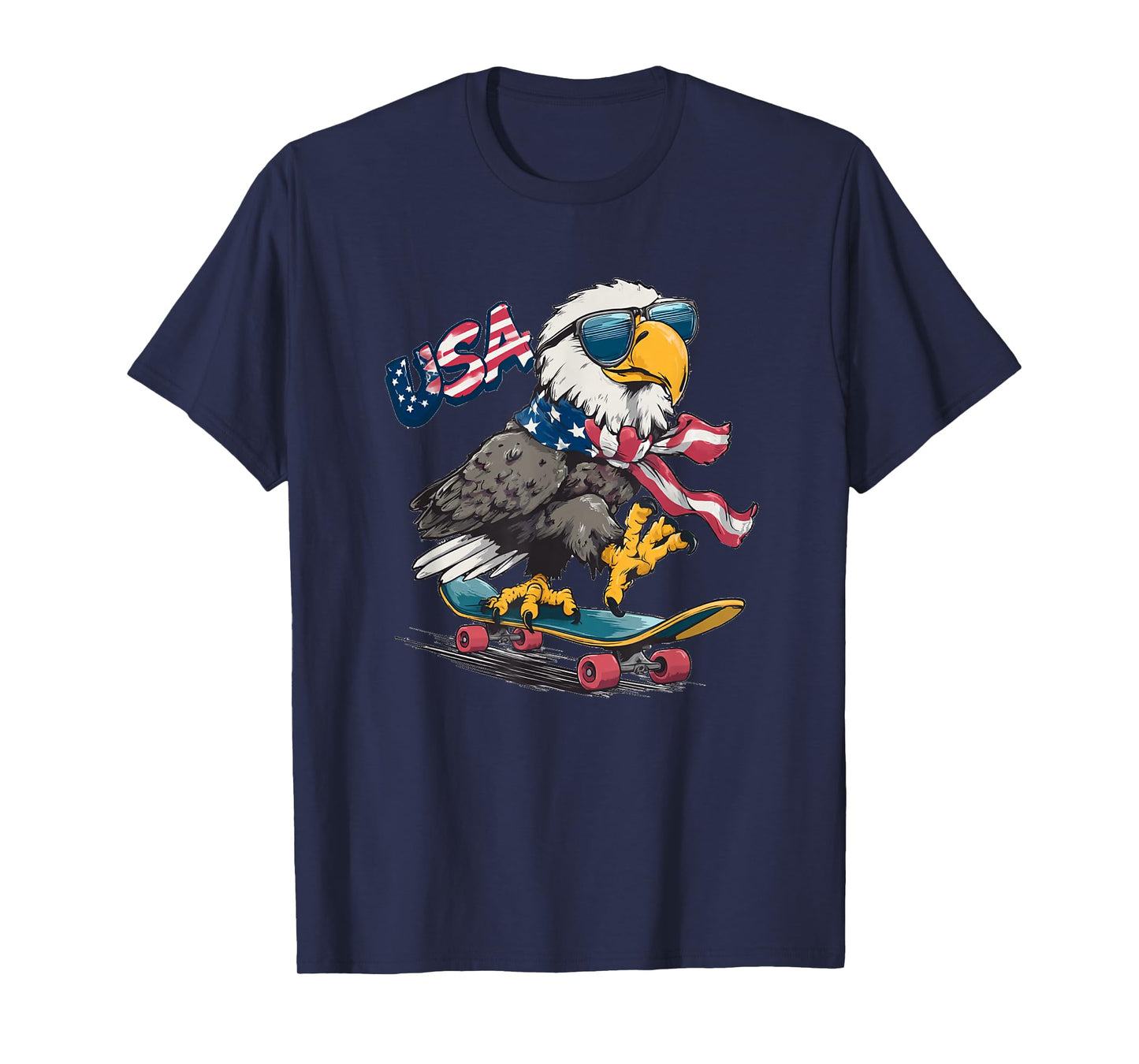 Patriotic Skateboard Costume with USA and Eagle T-Shirt