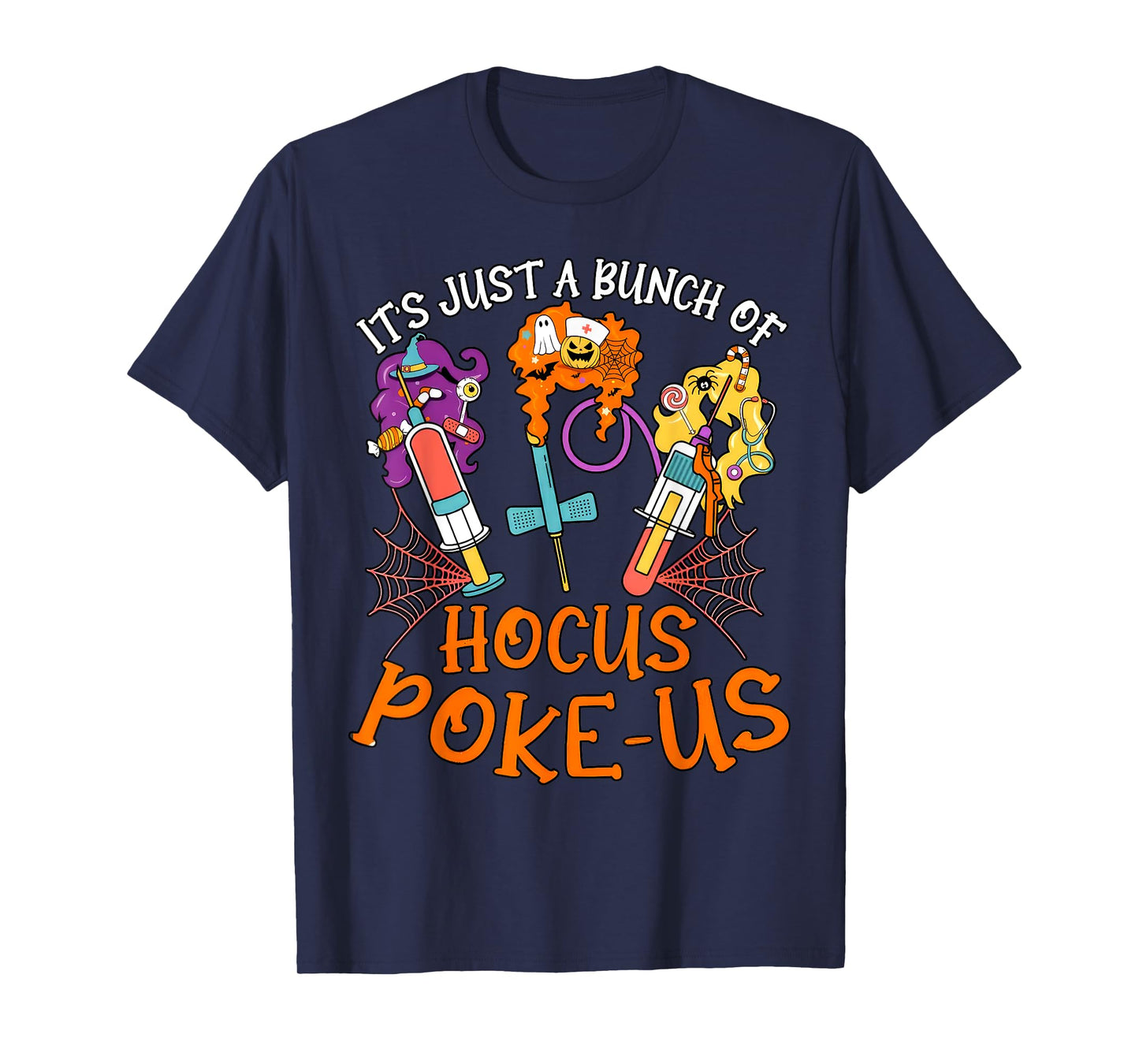 Hocus Poke-us Witch Nurse Halloween Medical Lab Tech Spooky T-Shirt