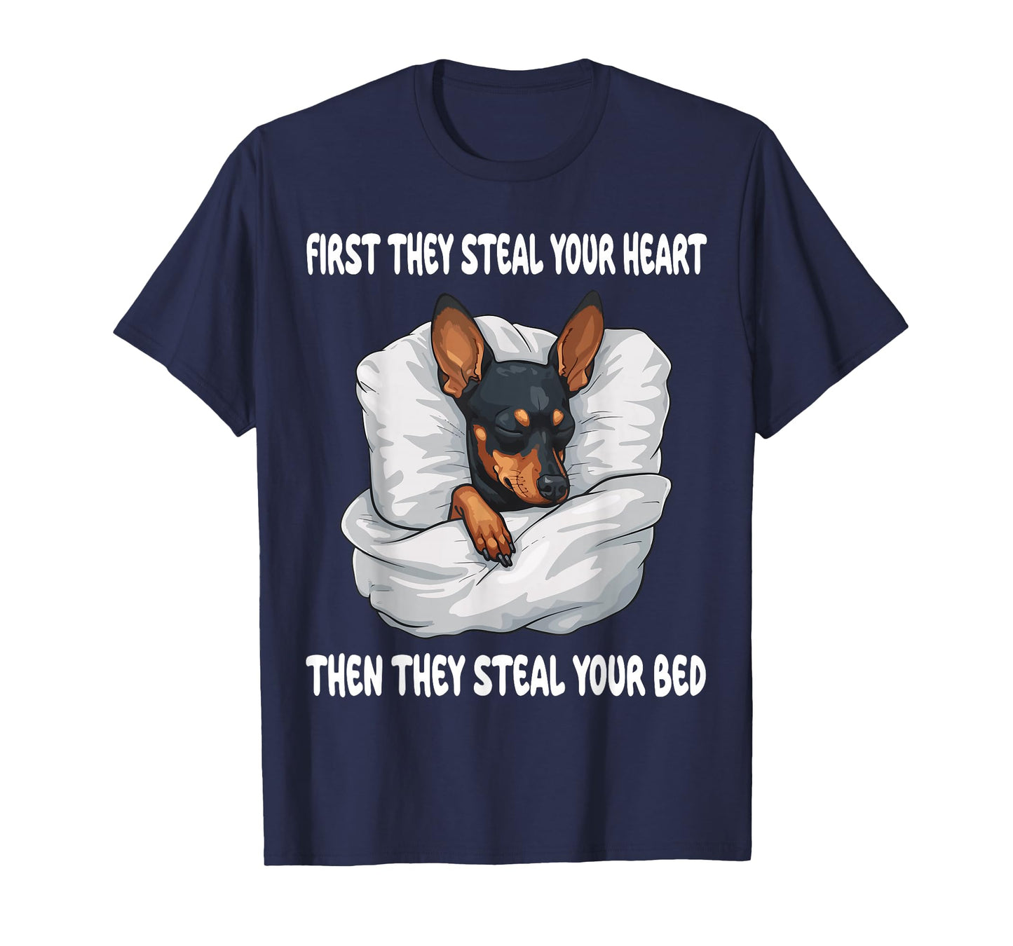 Miniature Pinscher Sleeping Pajamas Nightgown T-Shirt
