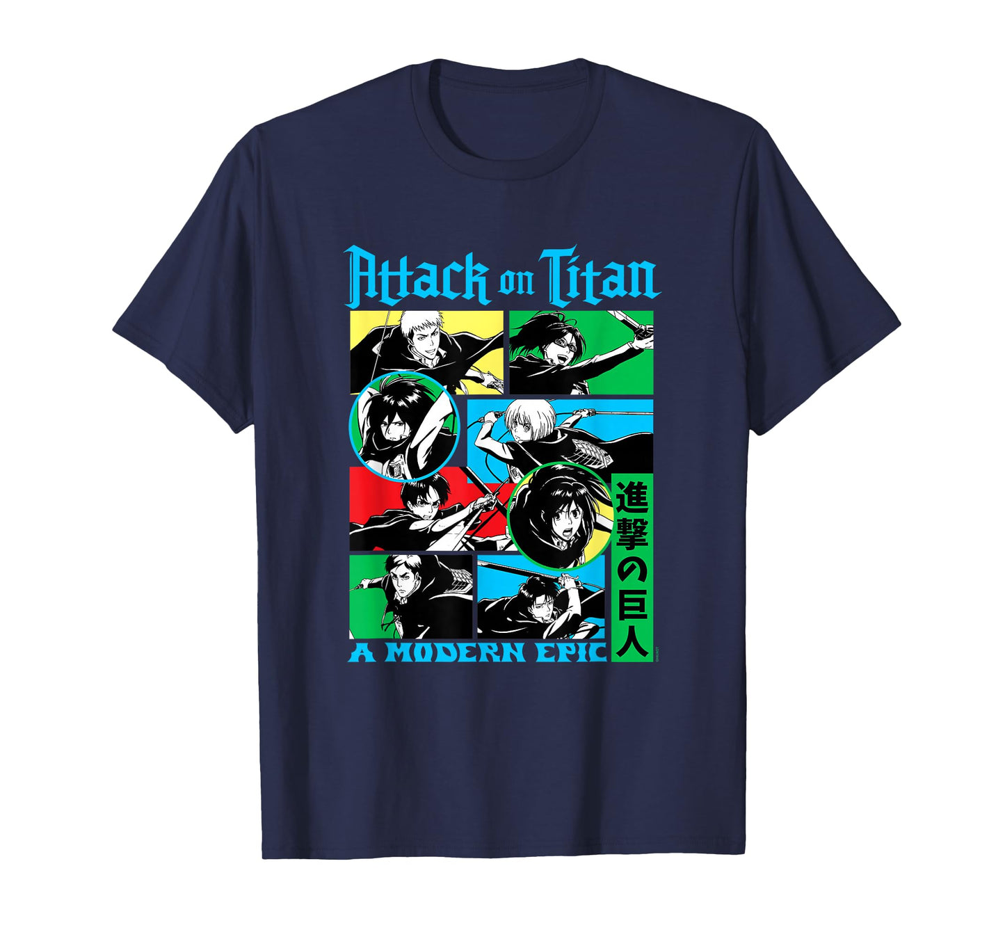 Attack on Titan Character Frame Collage Colorful AOT Anime T-Shirt