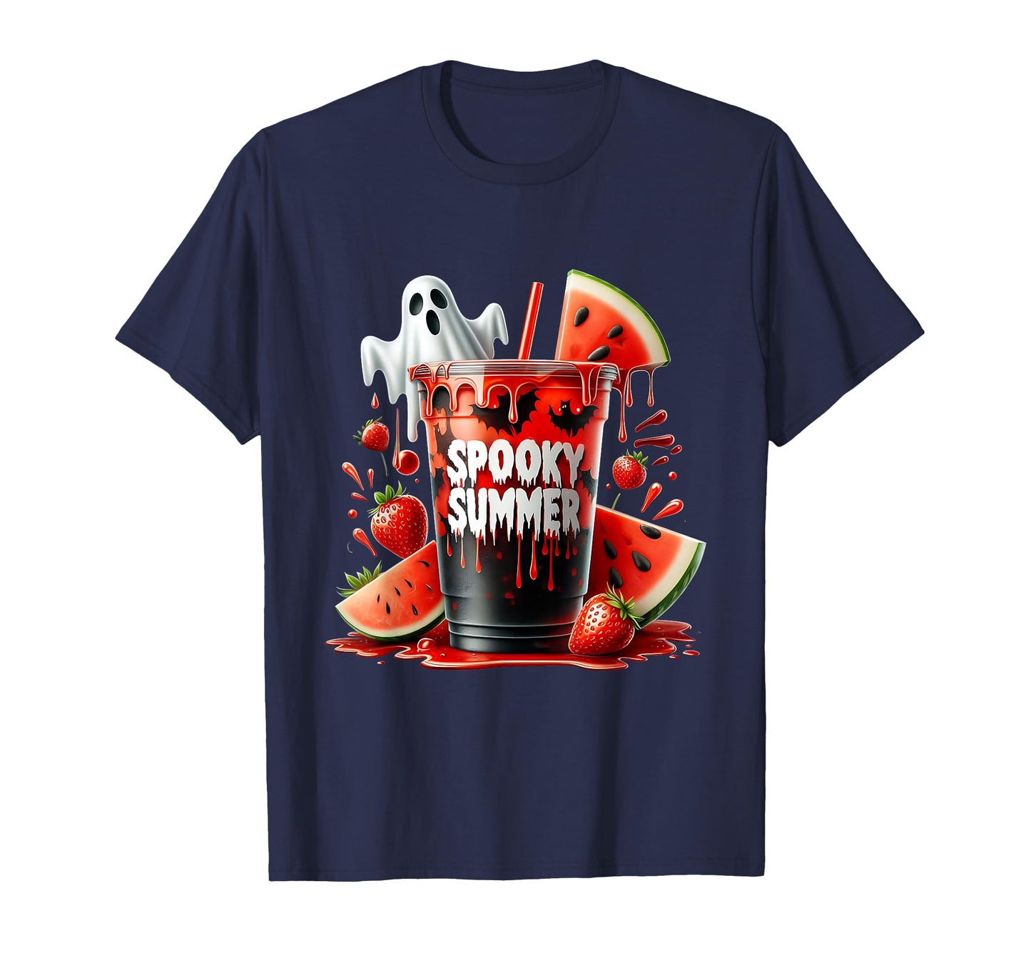 SPOOKY SUMMER Drinks Summerween Vibes Funny Summer T-Shirt
