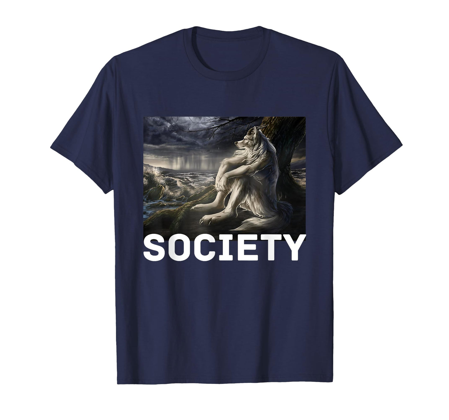 Society Funny Cringe Alpha Werewolf Wolf Meme T-Shirt