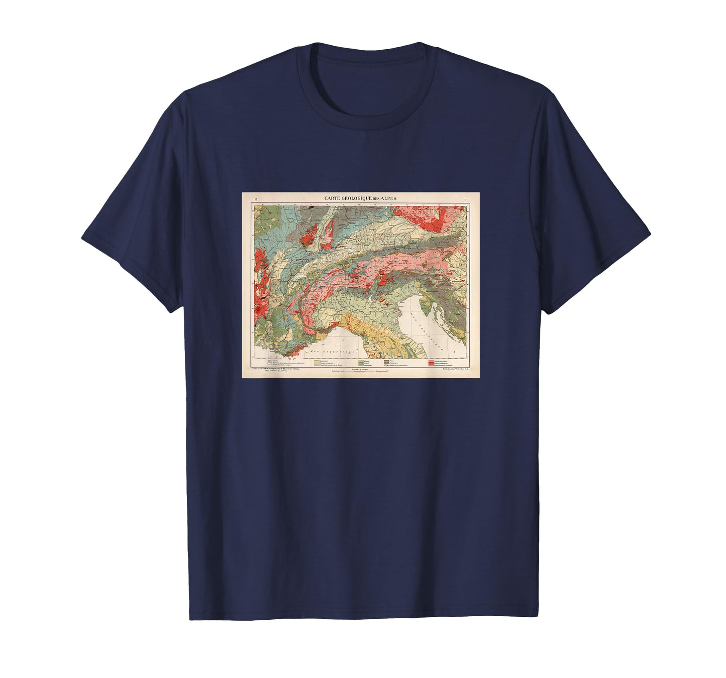 Alps Geology Map T-Shirt