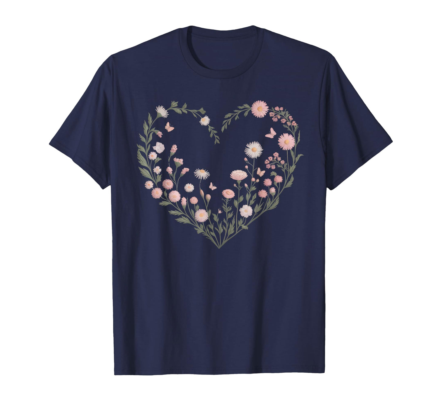 Floral Women TShirt Vintage Boho Wildflower Botanical Flower T-Shirt