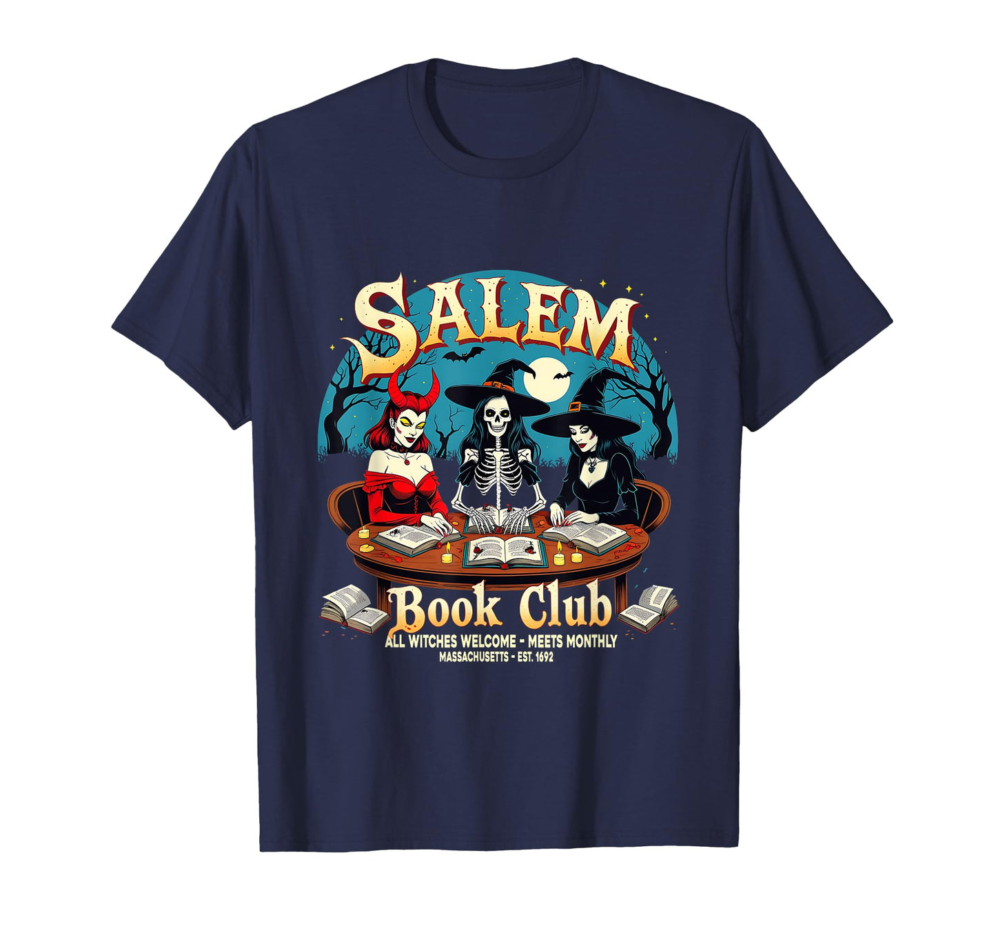 Salem Book Club Witches Gothic Halloween Read T-Shirt