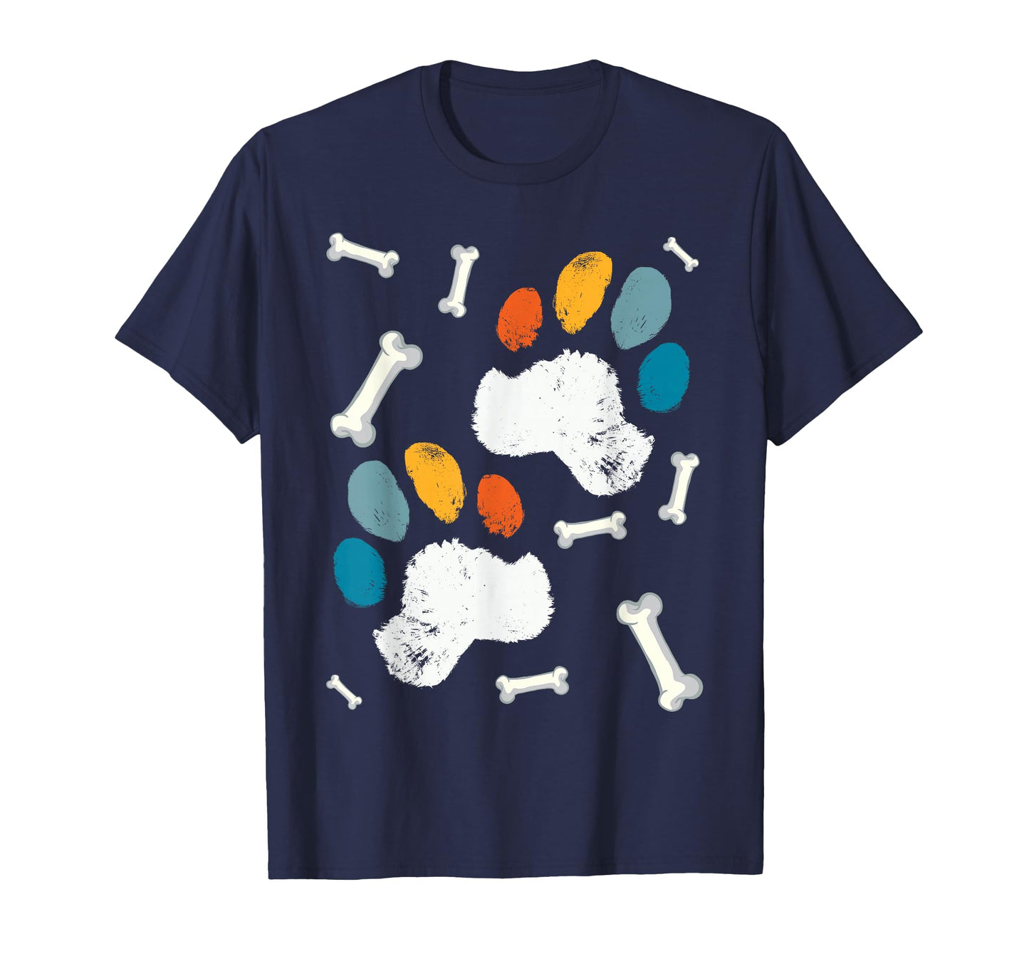 Vintage Dog Puppy Dog Paw Print Dog Love Pet Paw T-Shirt